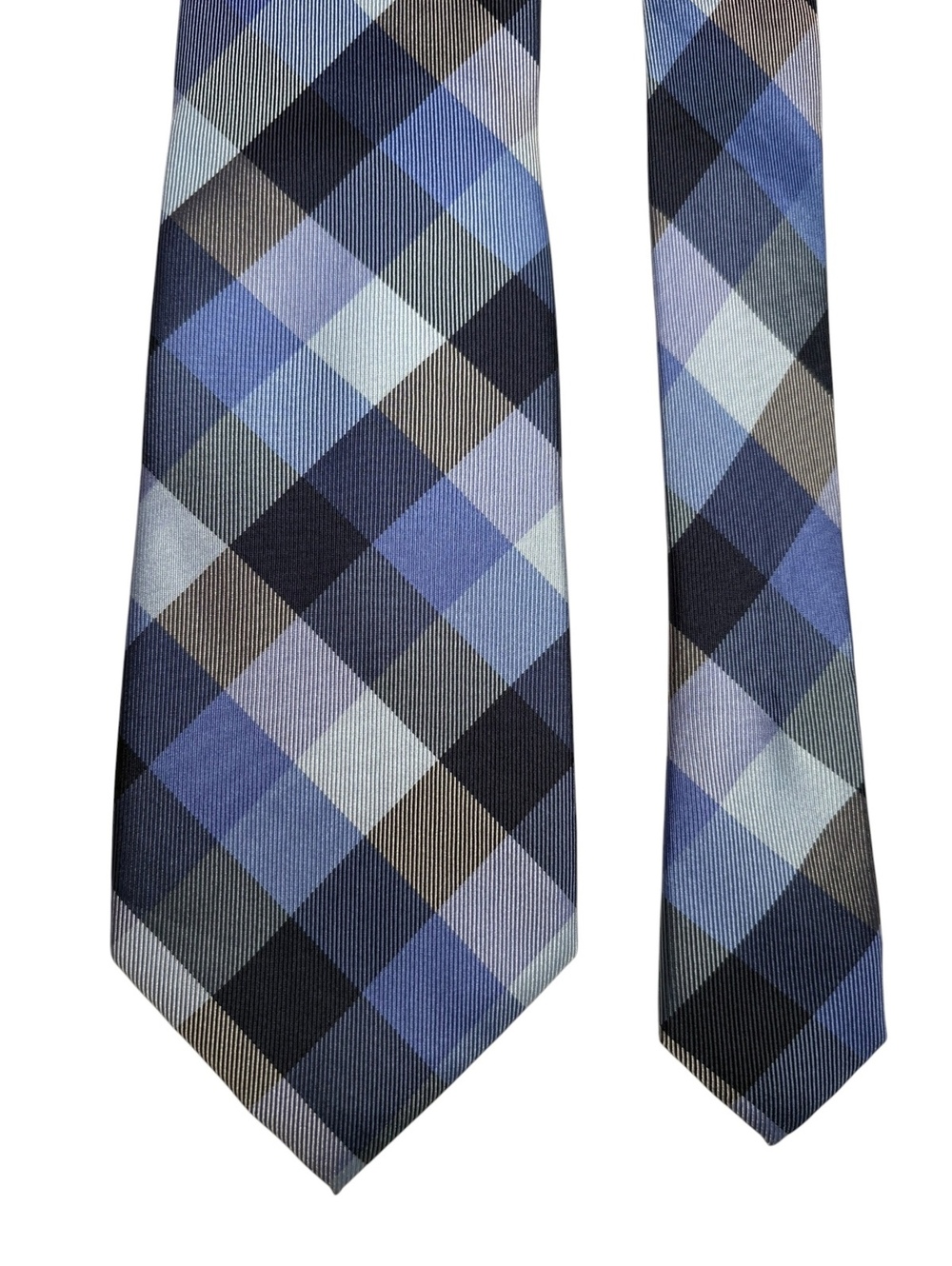Tommy Hilfiger 100% Silk Blue Navy Checked Men's Designer Tie